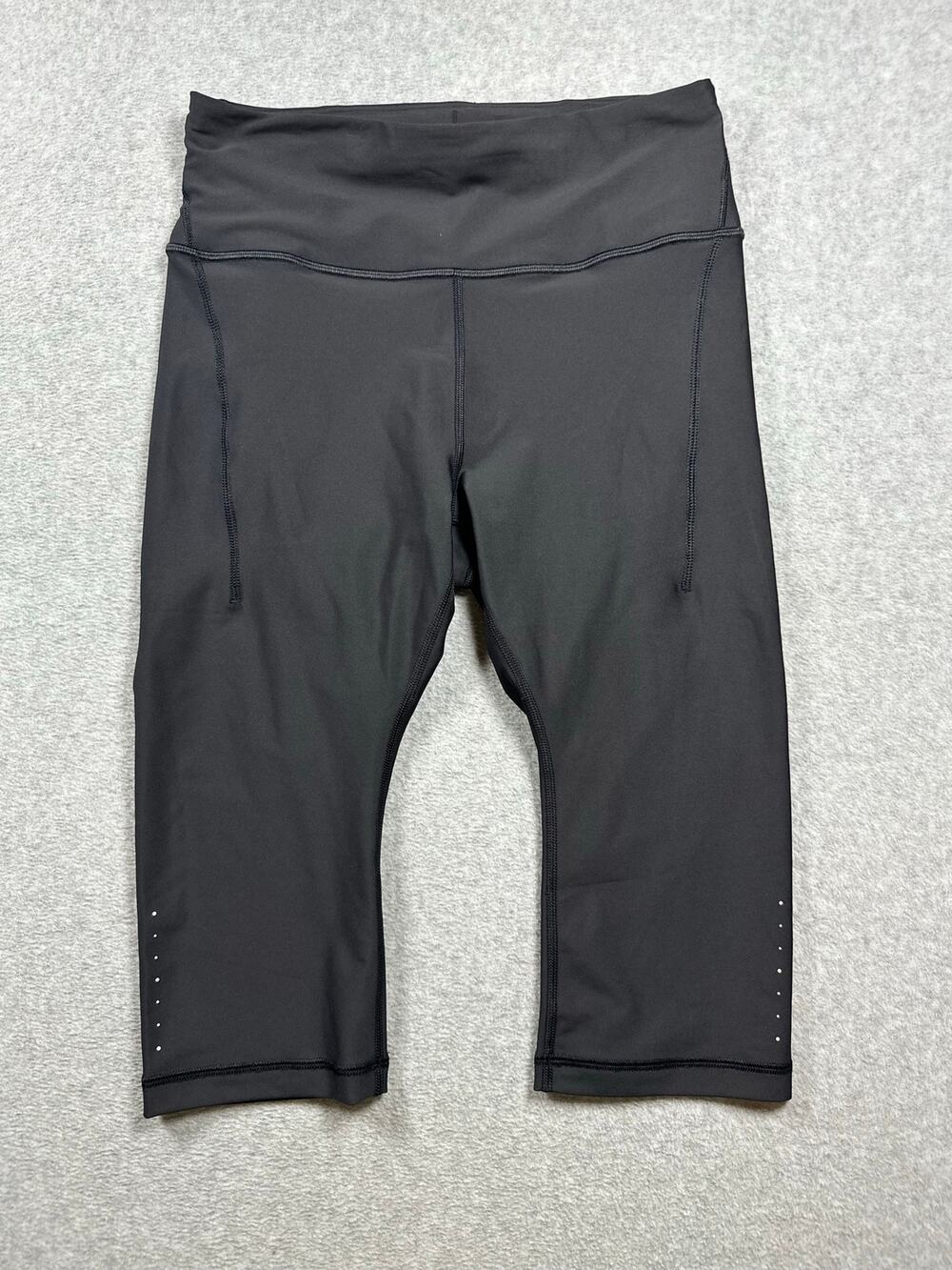 Athleta Pacesetter Crop Leggings Women's Size Medium Black Elastic Waistband